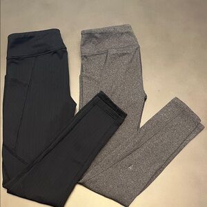 Athleta Girl L/12 leggings lot - Charcoal & Black Leggings